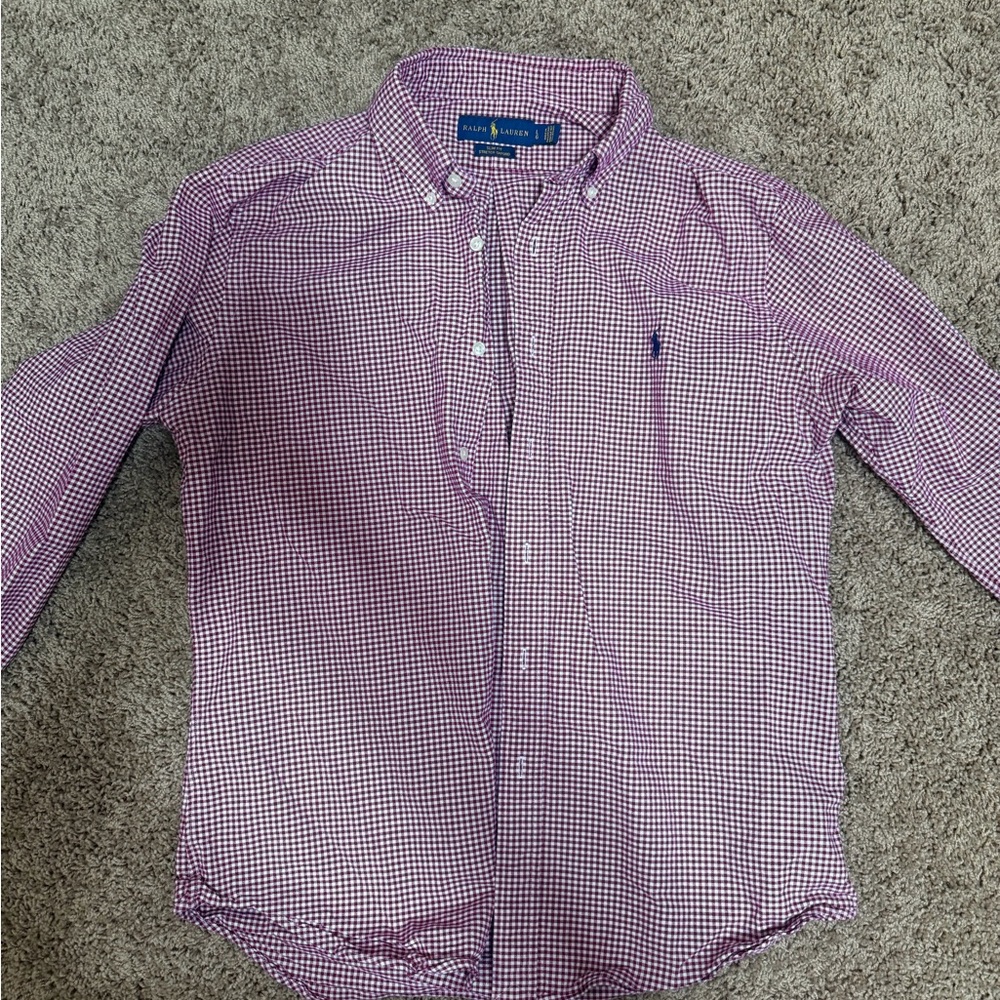 Men's Crimson Checkered Shirt - Ralph Lauren